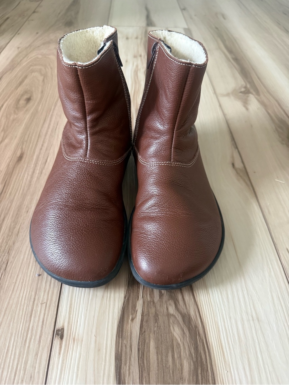 Womans Be Lenka Brown Leather Ankle Boots - Sherpa lined - Picture 2 of 10